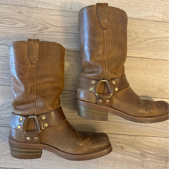 VINTAGE Brown Leather Pull-On harness boot - Picture 2 of 6